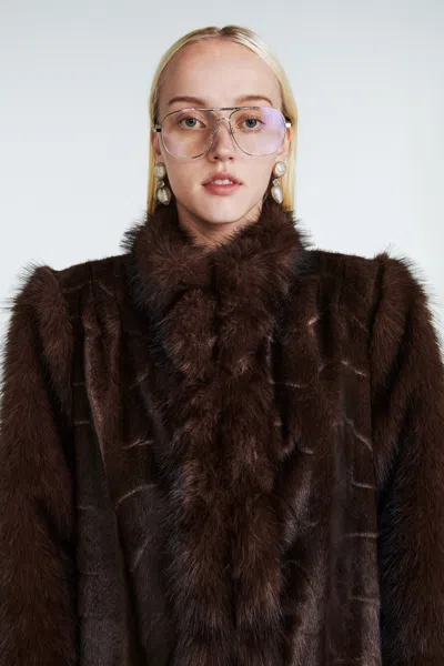 Ducie Betty Fur Coat In Brown