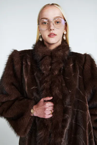 Ducie Betty Fur Coat In Brown