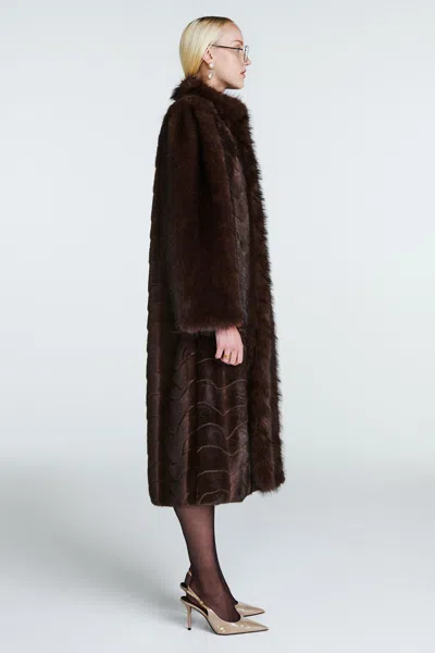 Ducie Betty Fur Coat In Brown