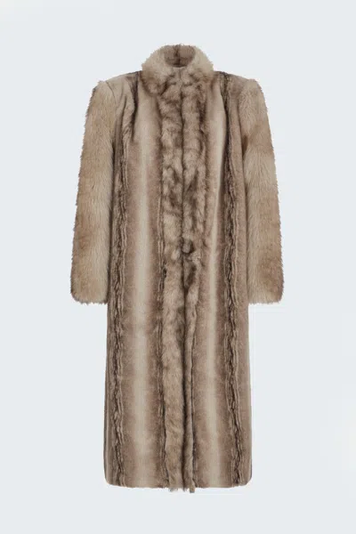 Ducie Betty Fur Coat In Brown