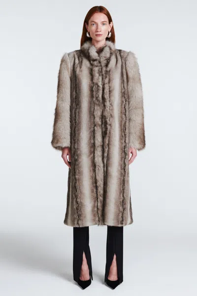 Ducie Betty Fur Coat In Brown