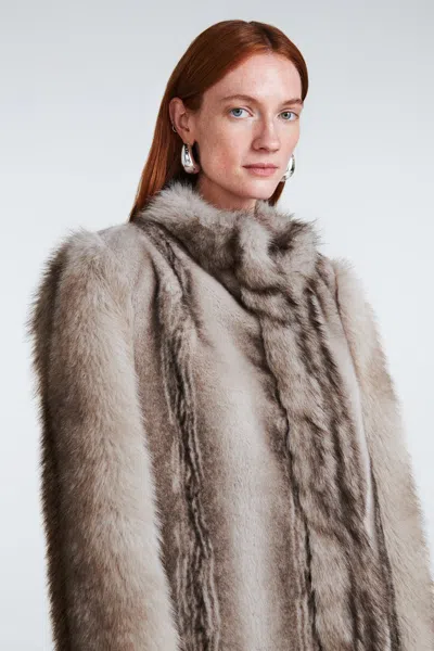 Ducie Betty Fur Coat In Brown