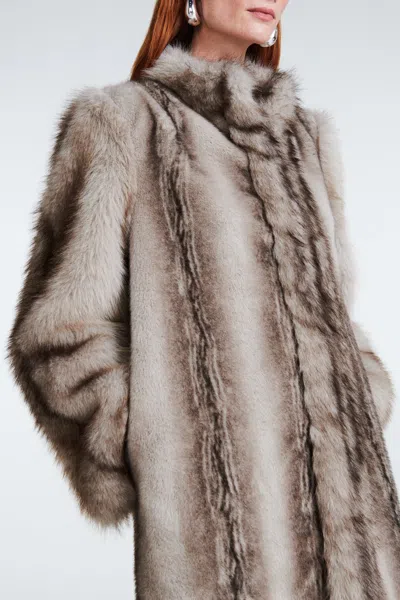 Ducie Betty Fur Coat In Brown