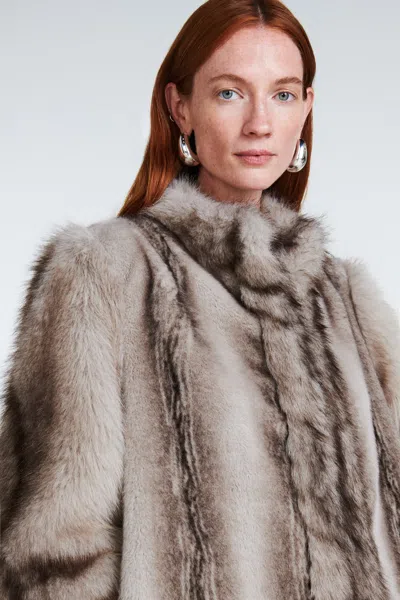 Ducie Betty Fur Coat In Brown