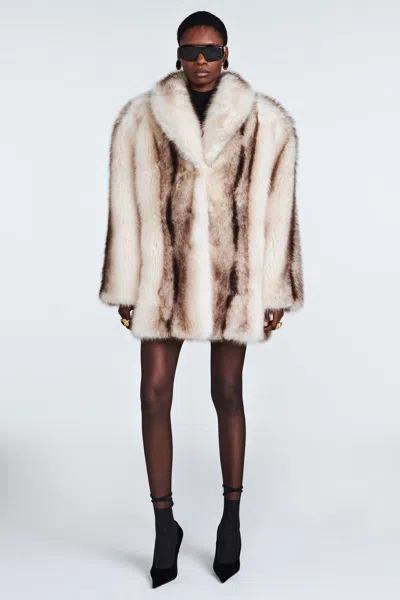 Ducie Emilia Fur Jacket In Brown