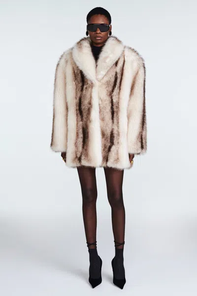 Ducie Emilia Fur Jacket In Brown