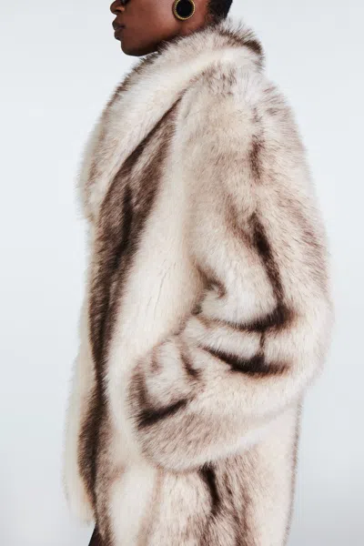 Ducie Emilia Fur Jacket In Brown