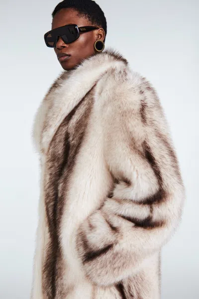 Ducie Emilia Fur Jacket In Brown