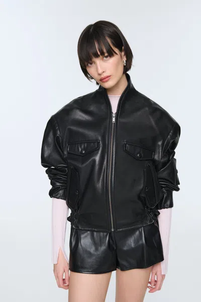 Ducie Frankie Leather Jacket In Black