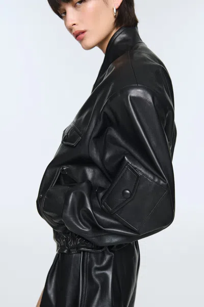 Ducie Frankie Leather Jacket In Black
