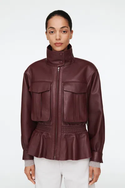 Ducie Hazel Leather Jacket In Brown