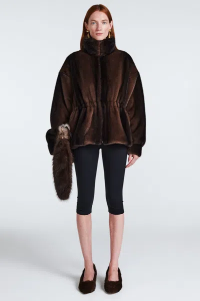 Ducie Kai Fur Jacket In Brown