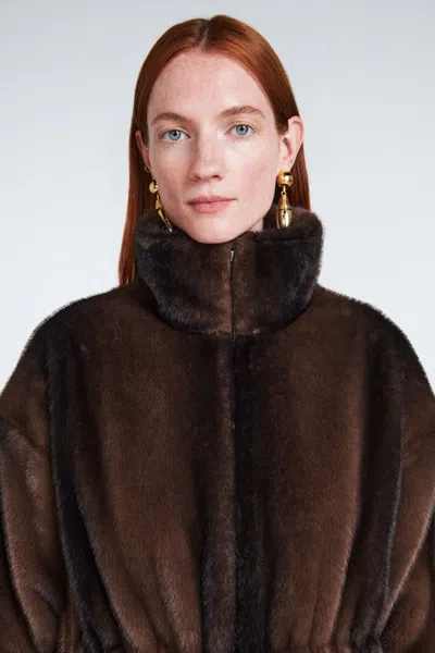 Ducie Kai Fur Jacket In Brown