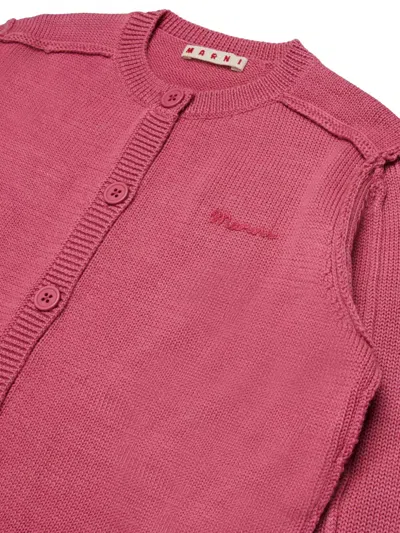Marni 로고 자수 가디건 In Neutral