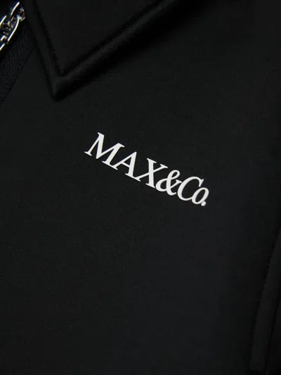 Max & Co 로고 프린트 봄버 재킷 In Black