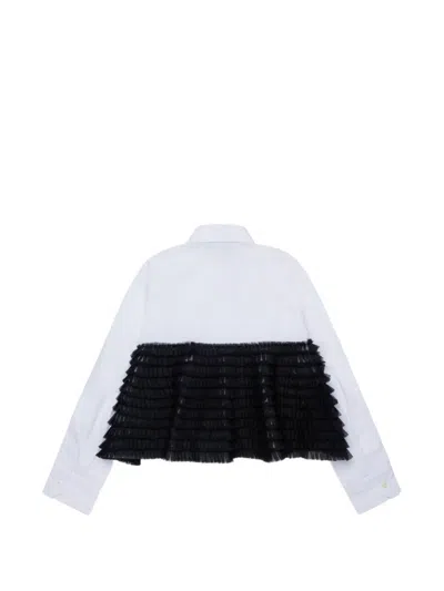 Dsquared2 러플 튤 패널 셔츠 In White
