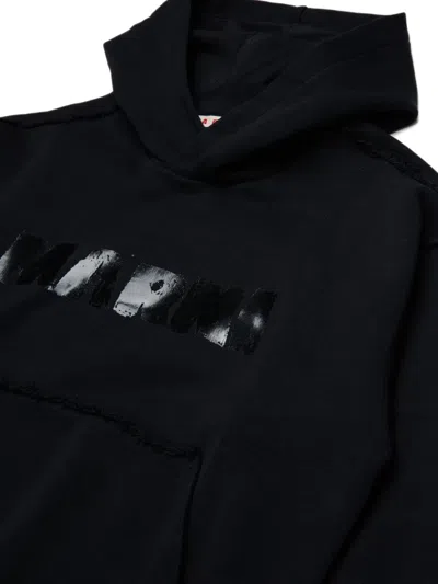 Marni 로고 프린트 프린지 후디 In Black