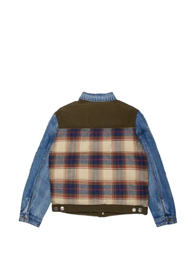 Dsquared2 패치워크 체크 패턴 데님 재킷 In Multi