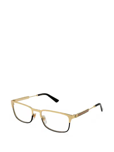 Gucci Rectangle-frame Glasses In Gold