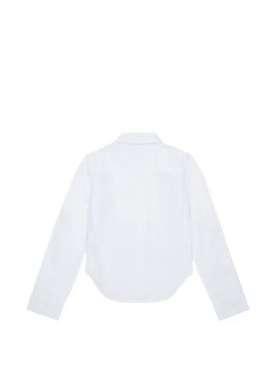 Diesel 로고 자수 긴소매 셔츠 In White
