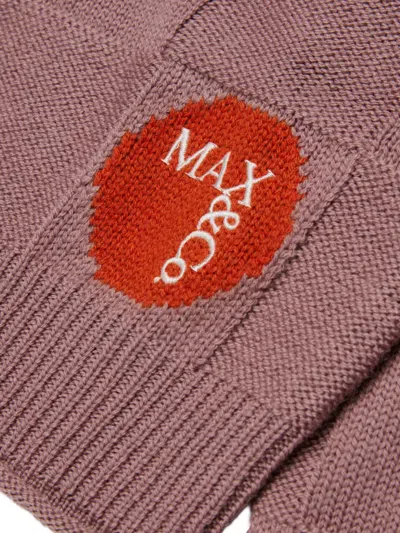 Max & Co 체커보드 니트 로고 디테일 스웨터 In Pink