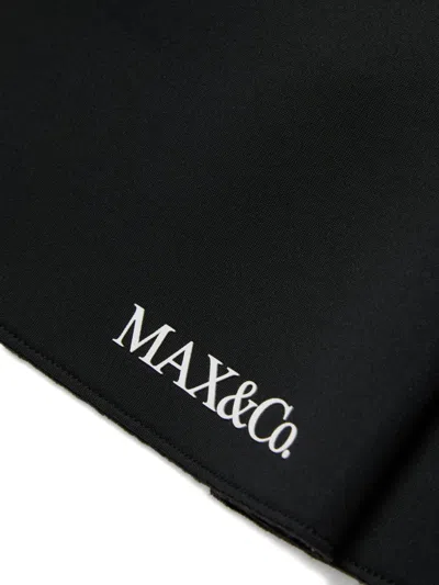 Max & Co 로고 프린트 민소매 드레스 In Black