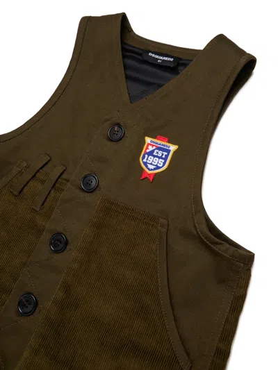 Dsquared2 패치 디테일 코튼 베스트 In Green