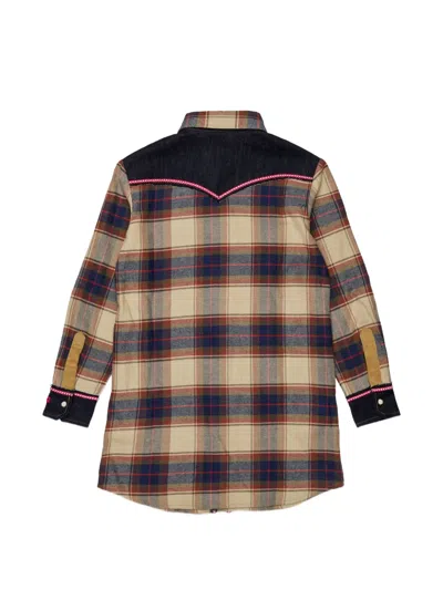 Dsquared2 Check-print Panelled Shirt Dress In Black