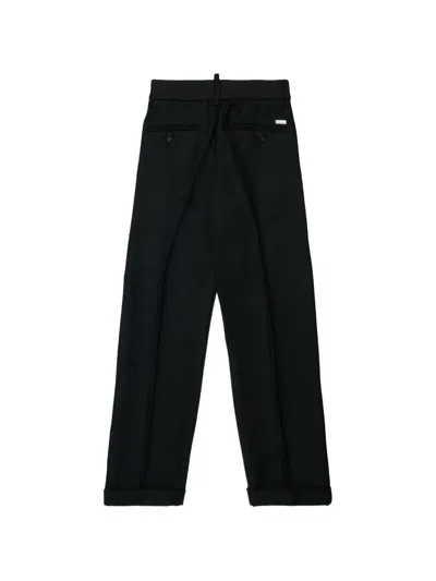 Dsquared2 로고 장식 턴업 팬츠 In Black