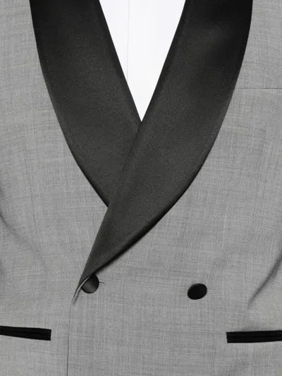 Manuel Ritz Shawl-lapel Double-breasted Suit In Gray