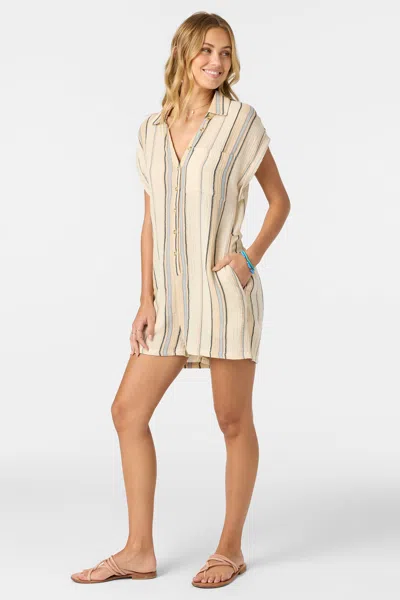 O'neill Juniors' Kamilla Striped Romper In Neutral