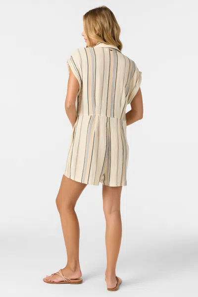 O'neill Juniors' Kamilla Striped Romper In Neutral
