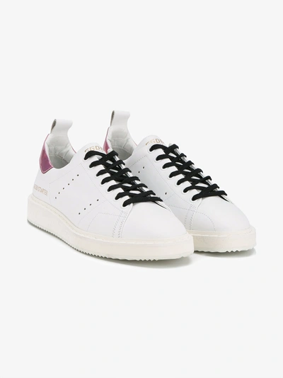 Shop Golden Goose Deluxe Brand White Pink Metallic Starter Sneakers
