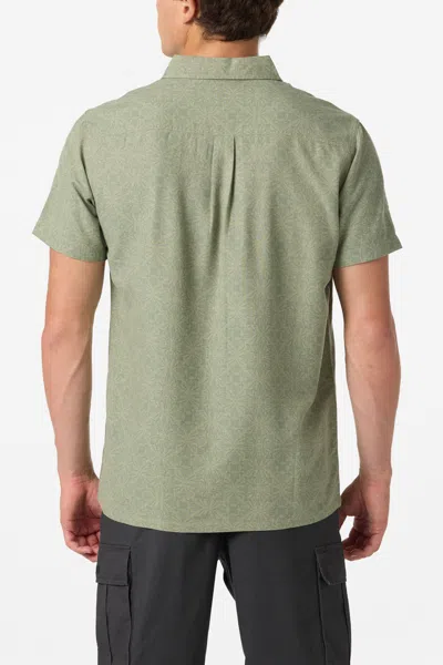 O'neill O'riginals Eco Print Standard Fit Short Sleeve Button-up Shirt In Green
