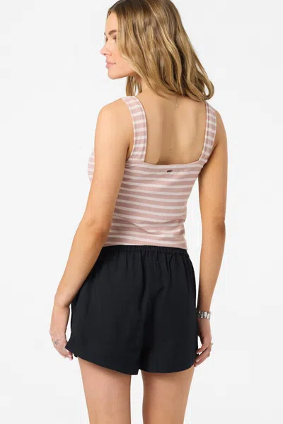 O'neill Vanessa Stripe Rib Tank In Pink