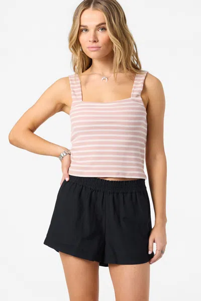O'neill Vanessa Stripe Rib Tank In Pink