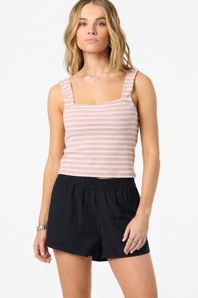 O'neill Vanessa Stripe Rib Tank In Pink