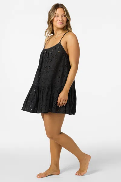 O'neill Kylee Cotton Eyelet Cover-up Minidress In Black