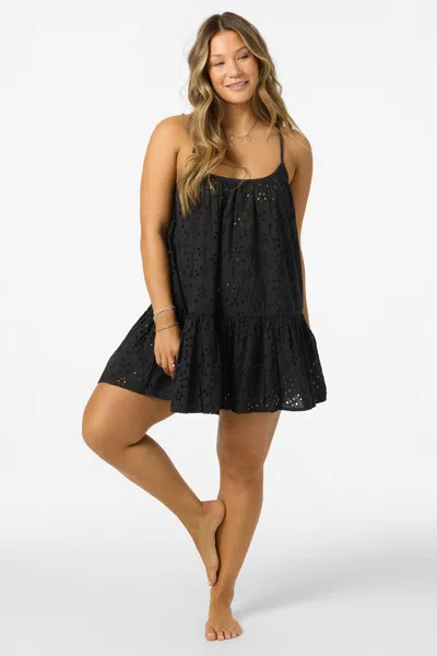 O'neill Kylee Cotton Eyelet Cover-up Minidress In Black
