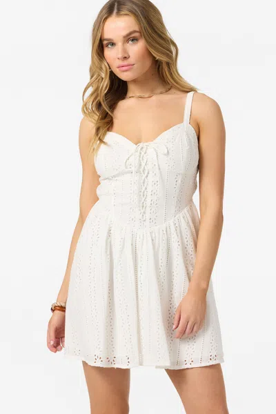 O'neill Camden Embroidered Minidress In White