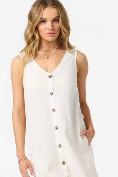O'neill Sanders Button-up Minidress In White