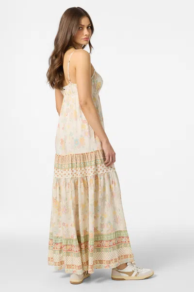 O'neill Lillie Floral Border Print Tiered Maxi Dress In White