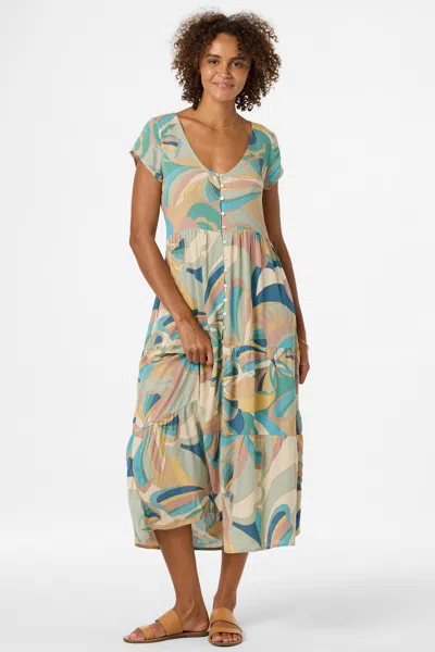 O'neill Zygrid Butterfly Maxi Dress In Green