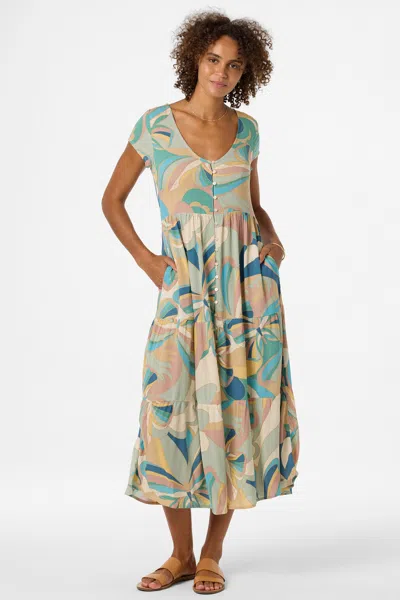 O'neill Zygrid Butterfly Maxi Dress In Green