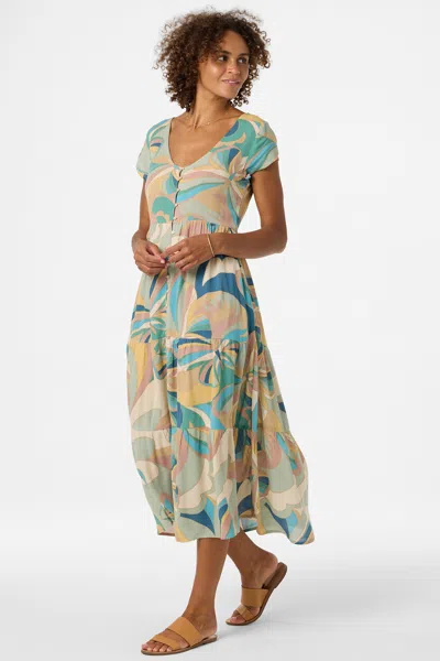 O'neill Zygrid Butterfly Maxi Dress In Green