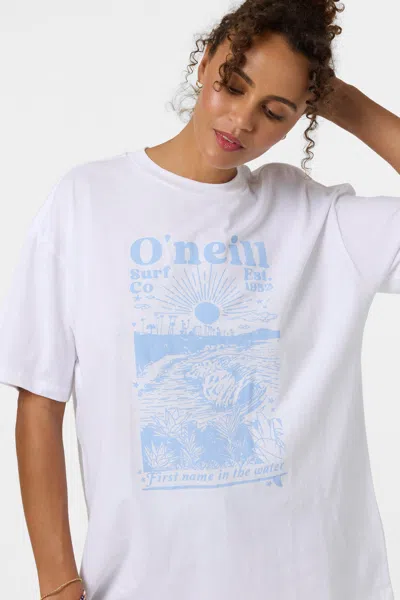 O'neill Chore Break Oversize Cotton T-shirt In White