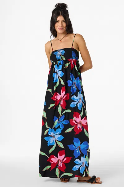 O'neill Nickie Floral Print Sleeveless Maxi Dress In Blue