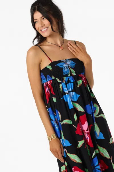 O'neill Nickie Floral Print Sleeveless Maxi Dress In Blue
