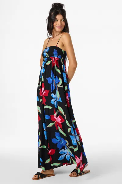 O'neill Nickie Floral Print Sleeveless Maxi Dress In Blue
