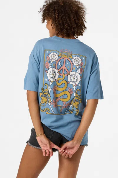 O'neill Adorned Graphic Oversized T-shirt In Blue